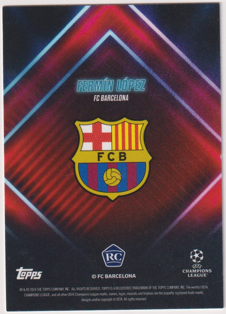 Topps Show Time Fermín López Rookie FC Barcelona Champions League Parallel Rare – Bild 2