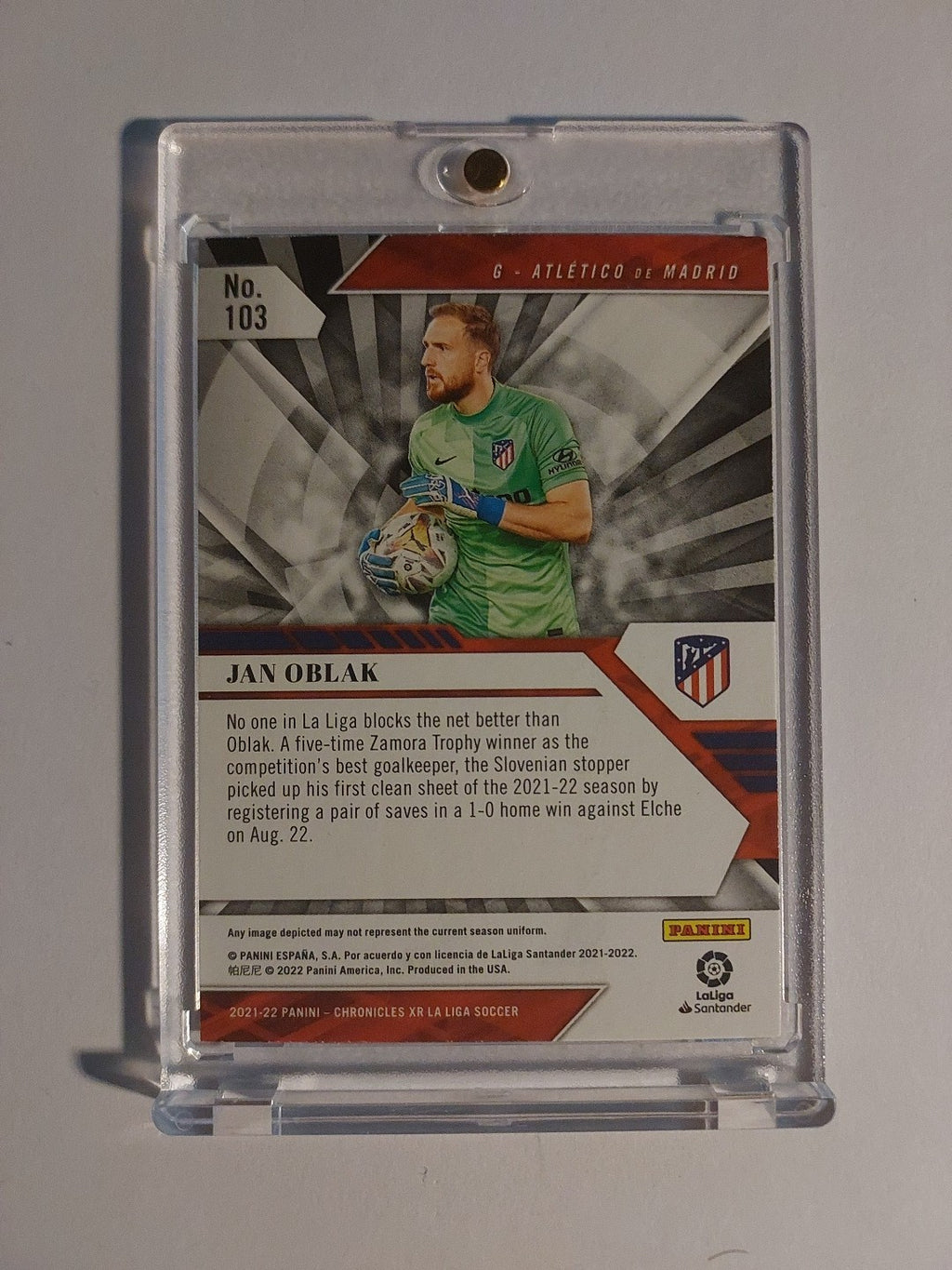 Panini La Liga Soccer 2021-22 Jan Oblak Atletico Madrid Limited Parallel – Bild 2