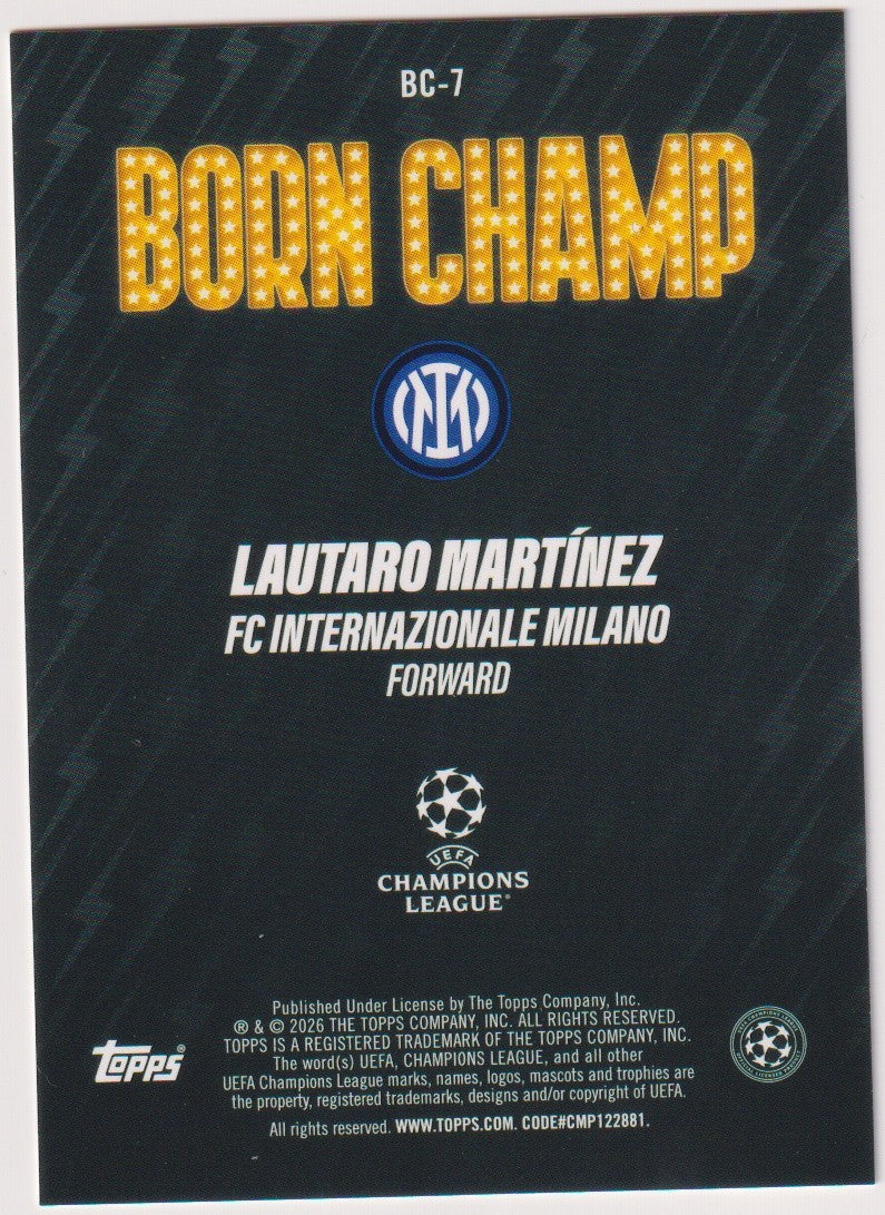 Topps Born Champ 2026-27 Lautaro Martínez FC Internazionale Milano Parallel Rare – Bild 2
