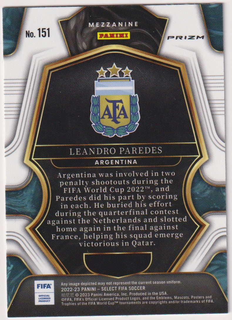 Panini SELECT FIFA SOCCER 2023-24 Leandro Paredes Argentina Parallel Refractor – Bild 2