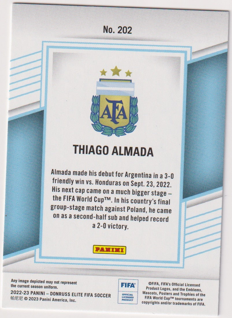 Panini 2022-23 Panini - DonRuss Elite FIFA Soccer 2022-23 Thiago Almada Rookie – Bild 2
