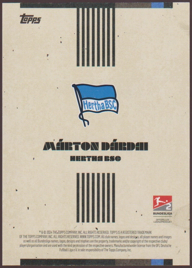 Topps Matthäus Currated 2023-24 Márton Dárdai Hertha BSC Parallel Rare – Bild 2