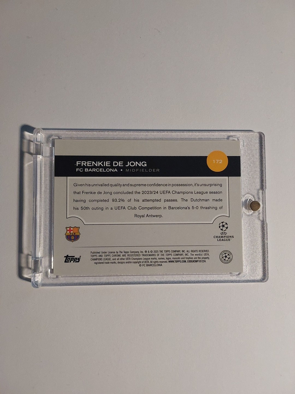 Topps UCC Flagship 2024-25 Frenkie De Jong Barcelona Parallel 39/50 Refractor – Bild 2