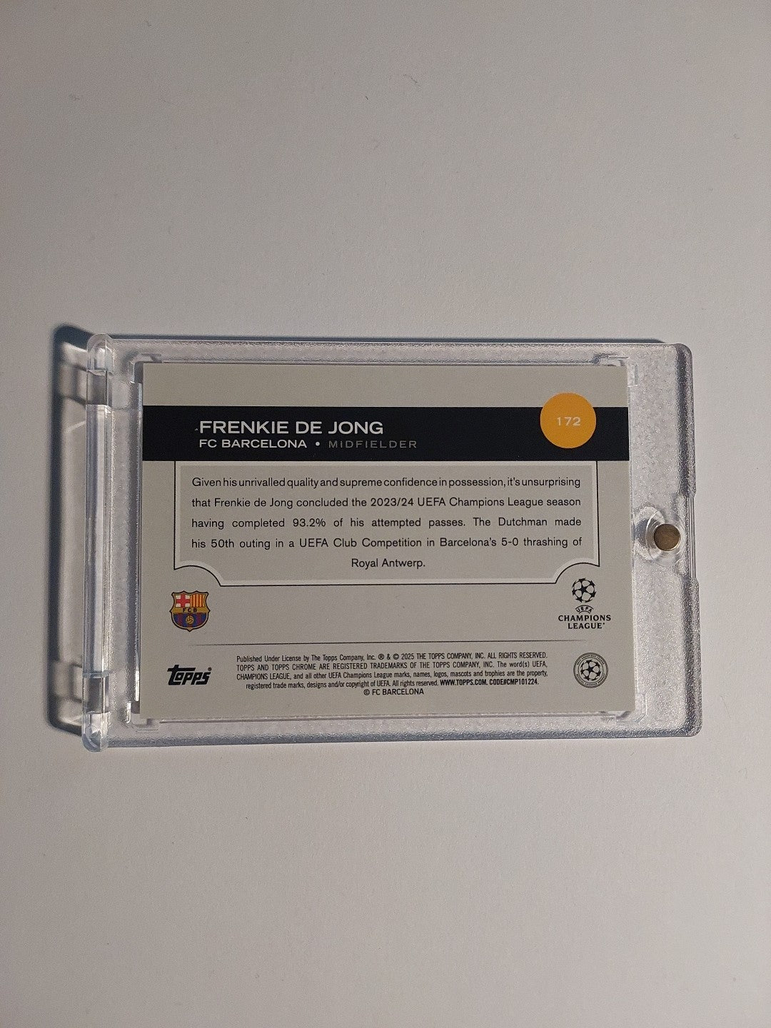 Topps UCC Flagship 2024-25 Frenkie De Jong Barcelona Parallel 39/50 Refractor – Bild 2