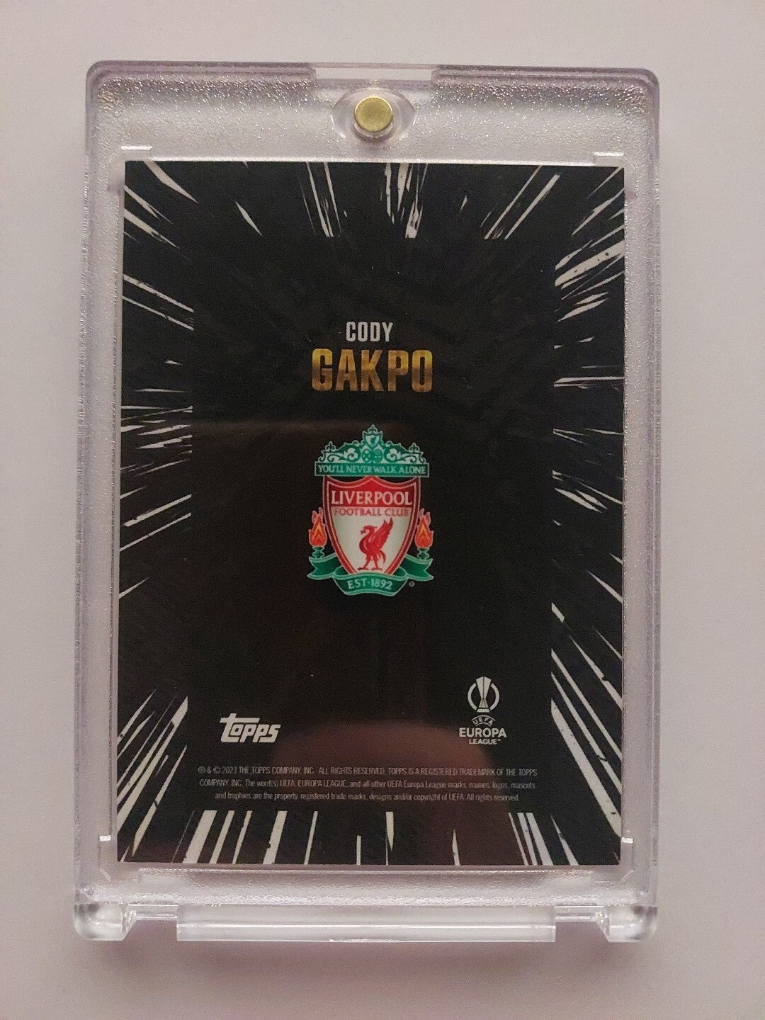 Topps Gold 2023/24 Cody Gakpo Liverpool Nummeriert 95/99 Parallel Refractor – Bild 2