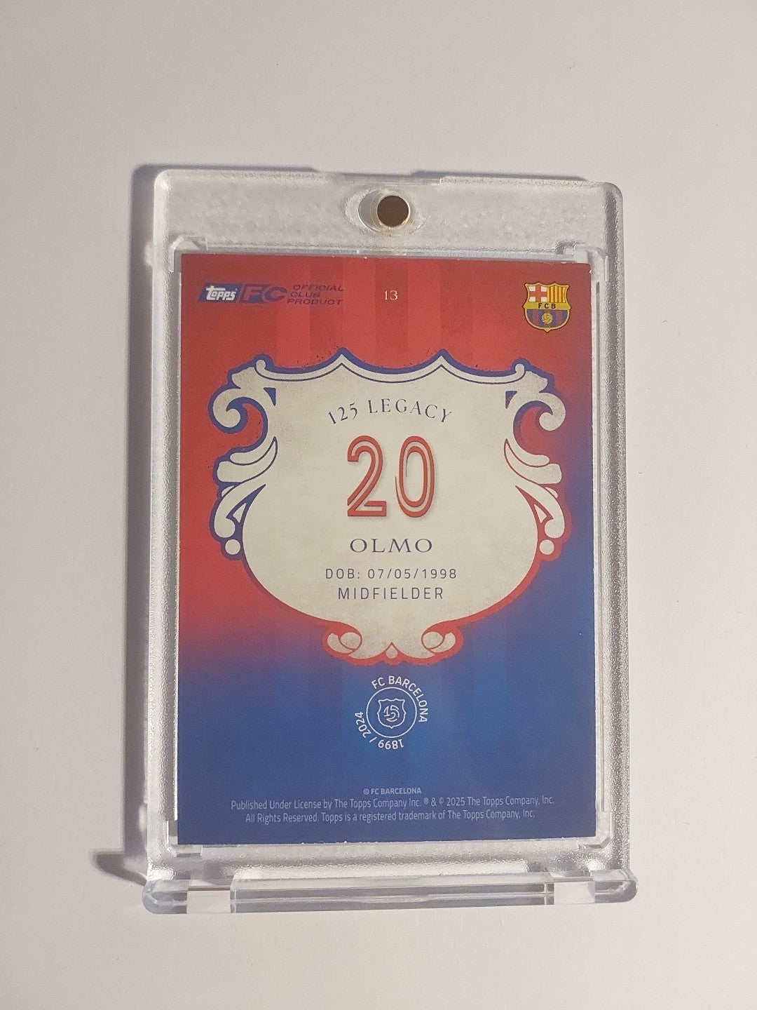 Topps 125 Jahre Barcelona 2024-25 Dani Olmo Numbered 28/75 Parallel Limited – Bild 2