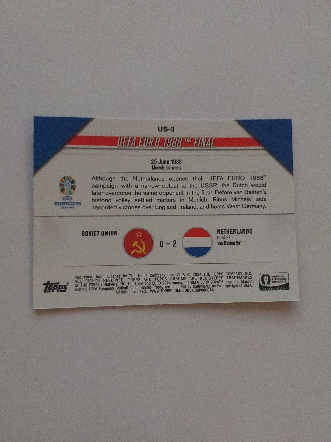 Topps Chrome UEFA Euro 2024 Niederlande Europa Champions Parallel Limitiert – Bild 2