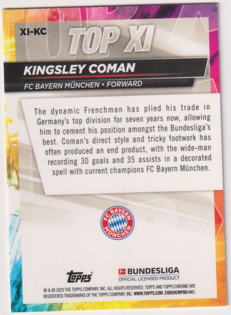 Topps Chrome 2023-24 Kingsley Coman FC Bayern München Top XI Parallel Rare – Bild 2