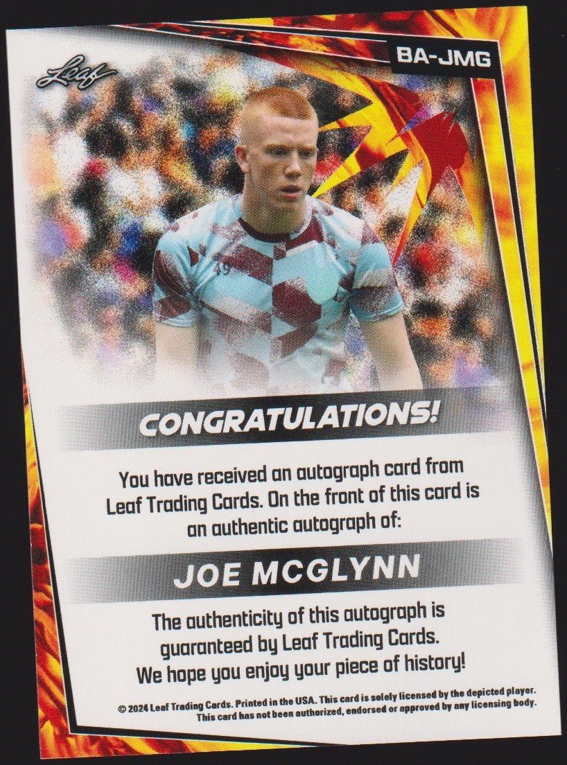 Leaf TCG 2023-24 Joe McGlynn Auto Burnely Parallel Rare – Bild 2