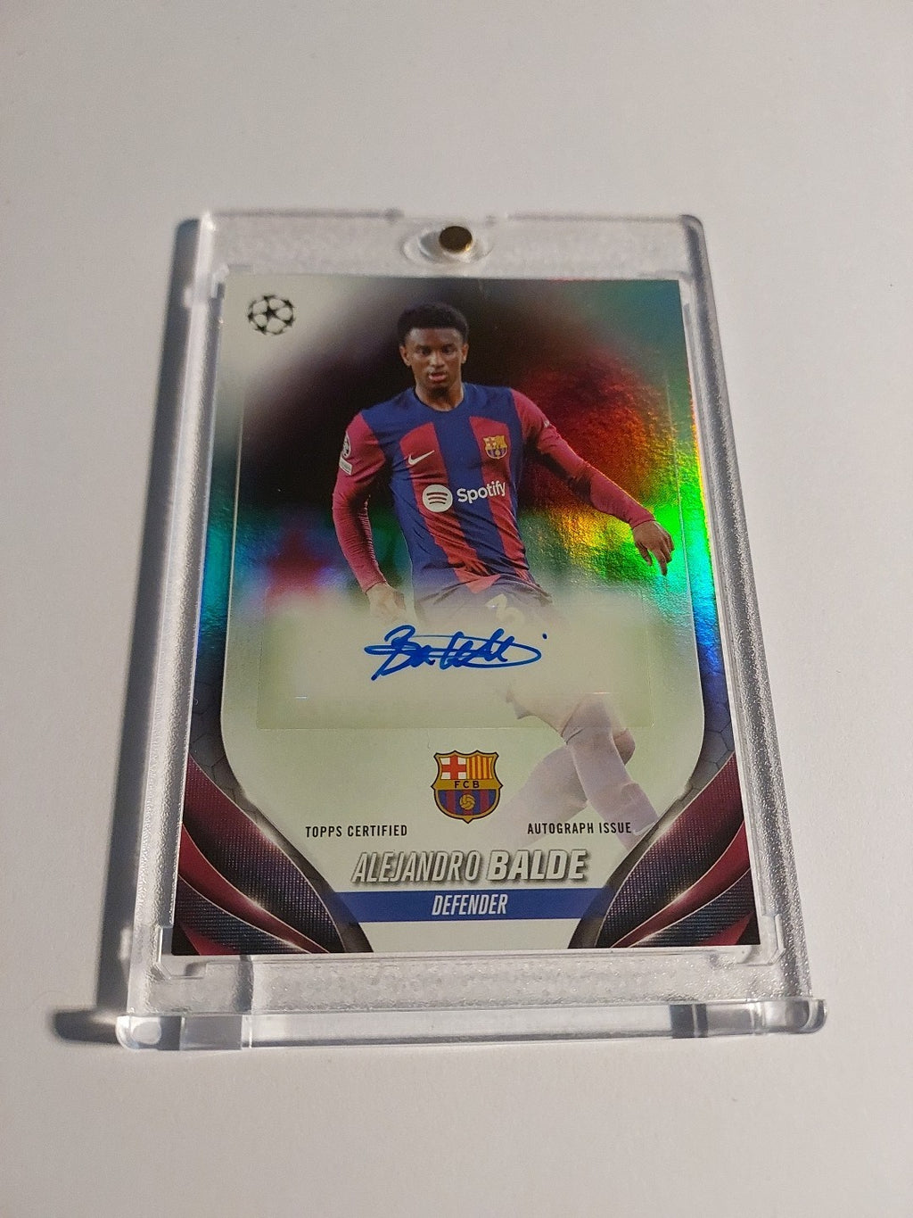 Topps UCC 2023-24 Alejandro Balde Auto Barcelona Parallel Refractor Ultra Rare – Bild 2