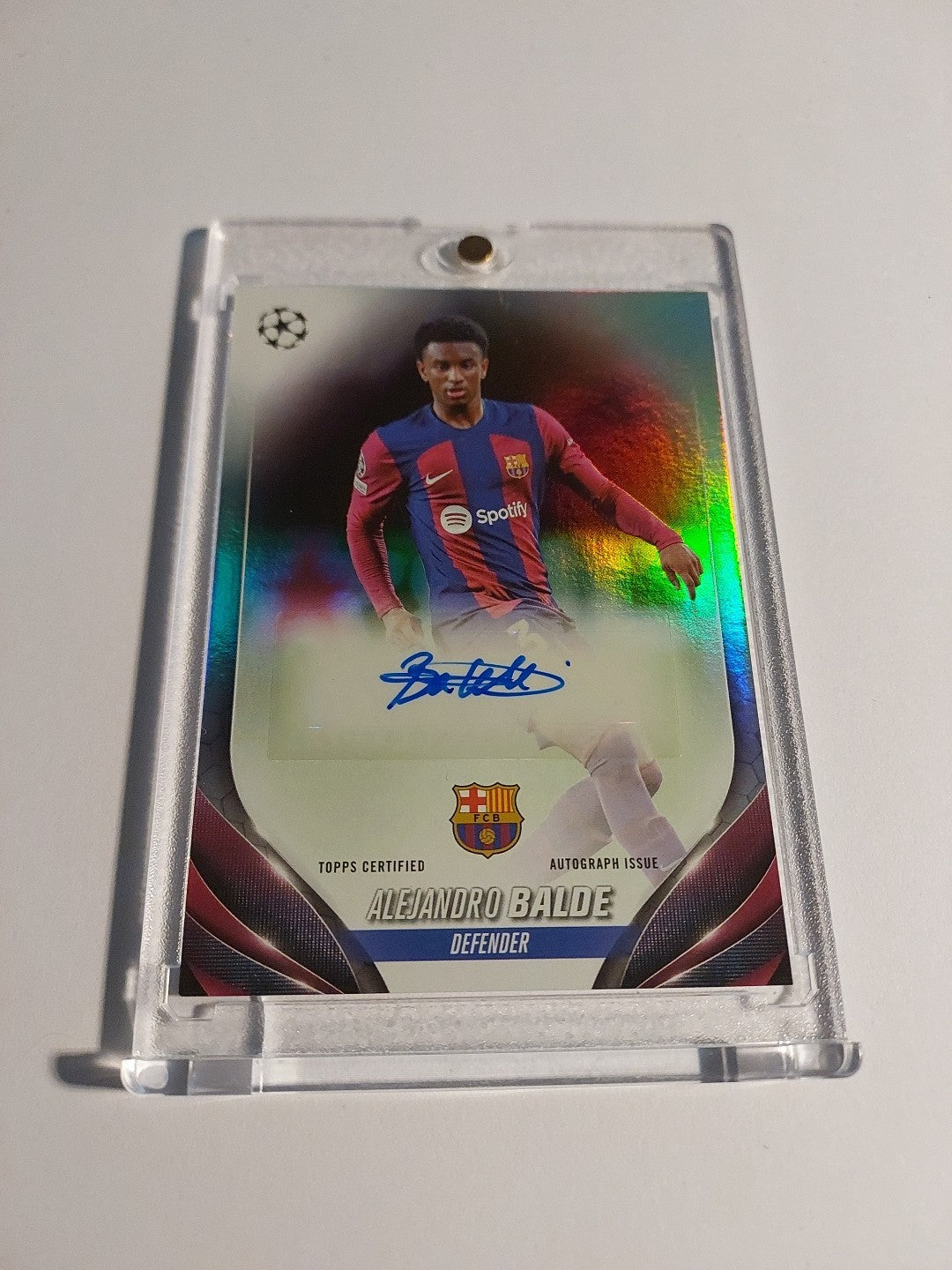 Topps UCC 2023-24 Alejandro Balde Auto Barcelona Parallel Refractor Ultra Rare – Bild 2
