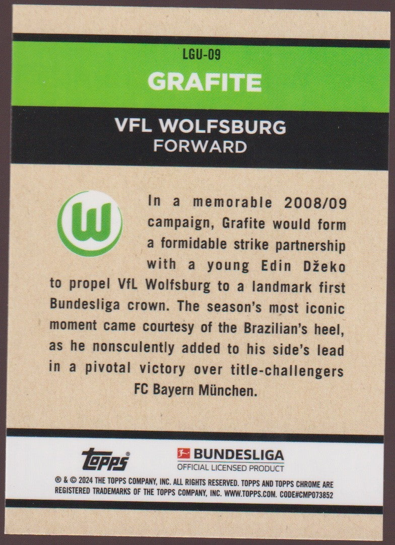 Topps Chrome 2023-24 Grafite VFL Wolfsburg Parallel Rare Refractor – Bild 2