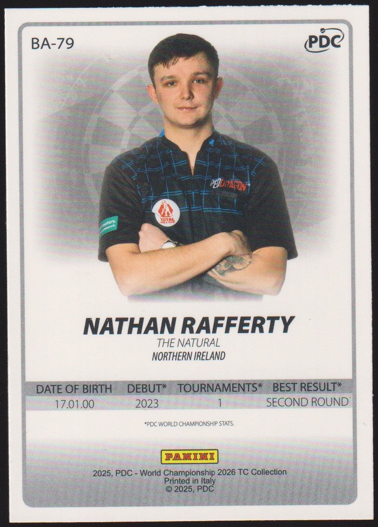 Panini PDC Championship 2026 Nathan Rafferty "The Natural" Refractor Parallel – Bild 2