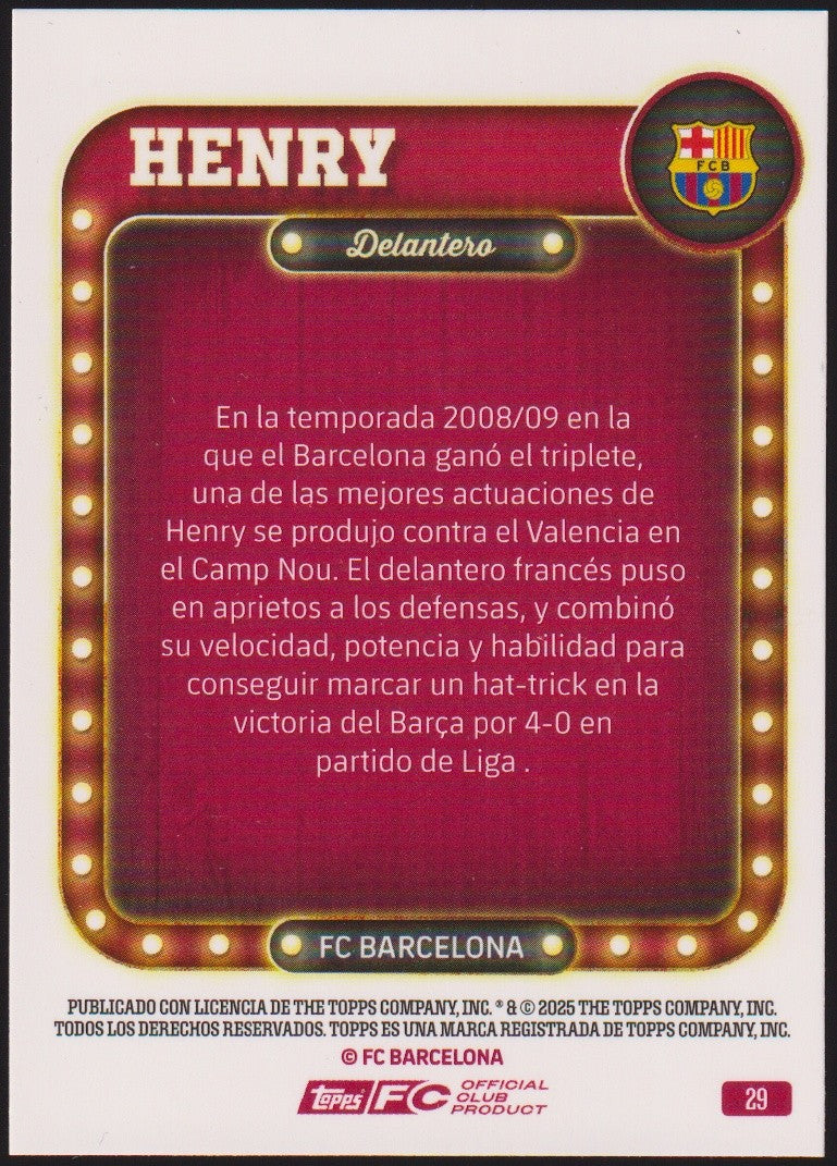 Topps 2025-25 Thiery Henry FC Barcelona Parallel 36/350 Rare – Bild 2
