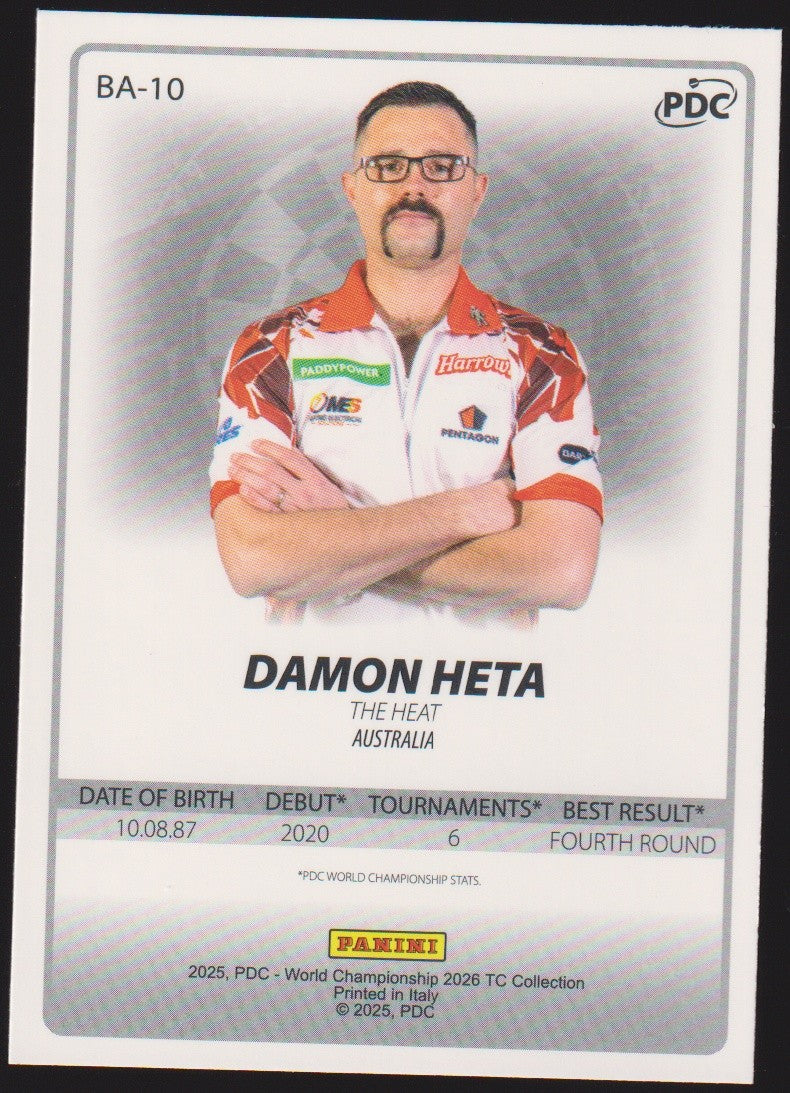 Panini PDC World Championship 2026 Damon Heta Refractor Parallel – Bild 2