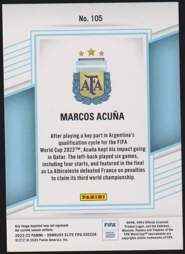 Panini Elite 2022-23 Marcos Acuña Argentina Parallel Rare Nr. 105 – Bild 2
