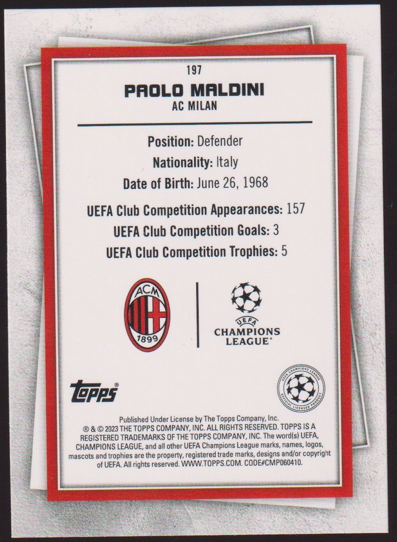 Topps 2022-23 Paolo Maldini AC Milan Parallel Rare – Bild 2