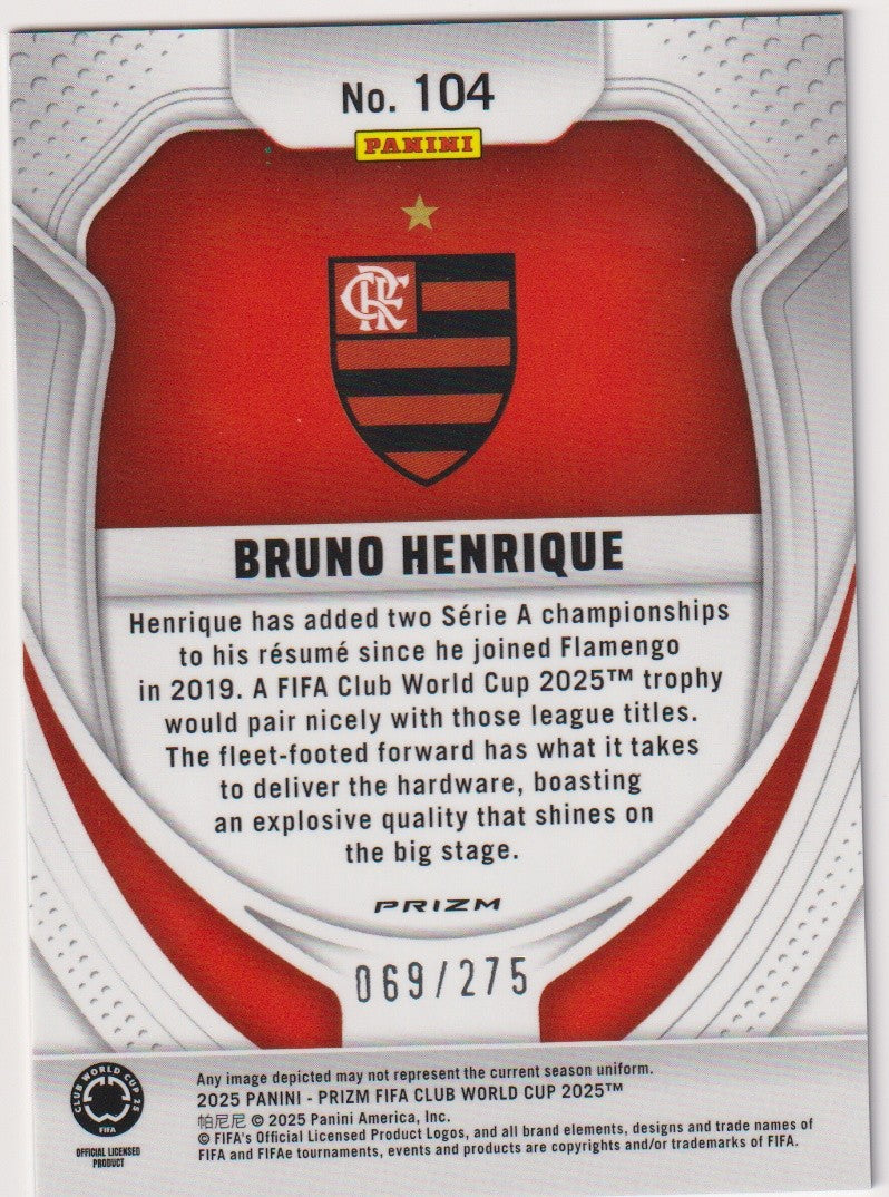 Panini Prizm 2023-24 Bruno Henrique Rookie Flamengo FIFA Club World Cup 2025™ – Bild 2
