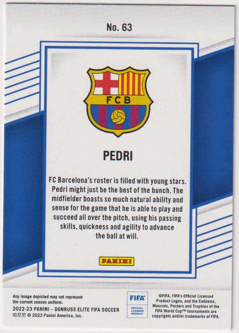 Panini Donruss Elite FIFA Soccer 2022-23 Pedri FC Barcelona Parallel Rare 63 – Bild 2