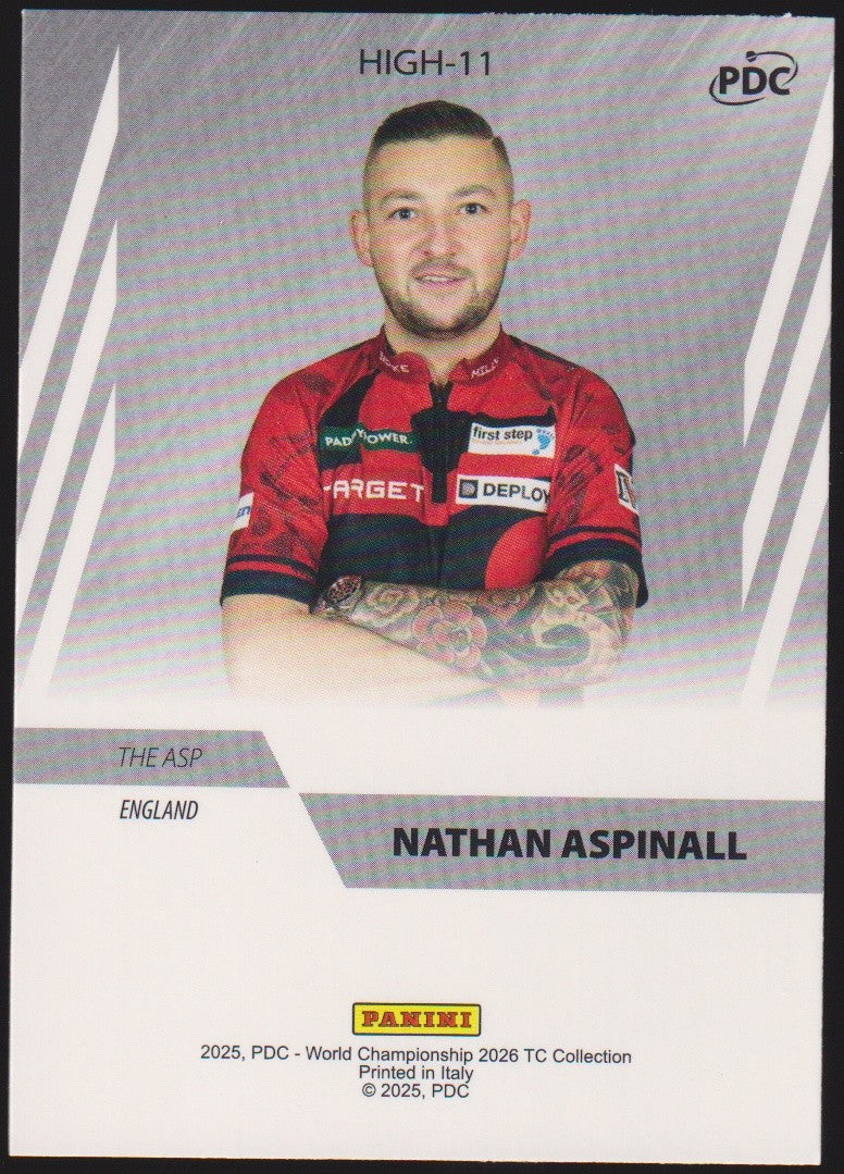 Panini PDC World Championship 2026 Nathan Aspinall "The ASP" Refractor Parallel – Bild 2