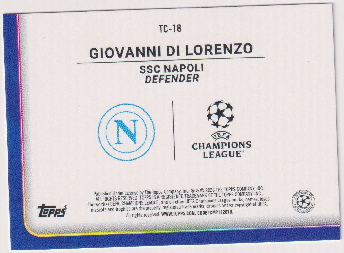 Topps Trophy Chasers 2026-27 Giovanni Di Lorenzo SSC Napoli Parallel Rare TC-18 – Bild 2