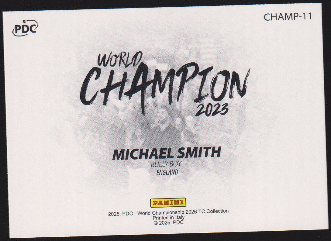 Panini PDC World Championship 2026 Michael Smith "Bully Boy" Refractor Parallel – Bild 2