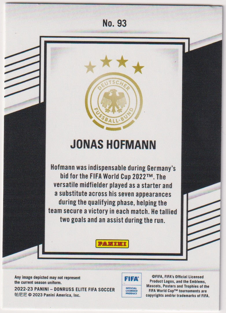 Panini Elite FIFA Soccer 2022-23 Jonas Hofmann Deutscher Fussball-Bund Parallel – Bild 2