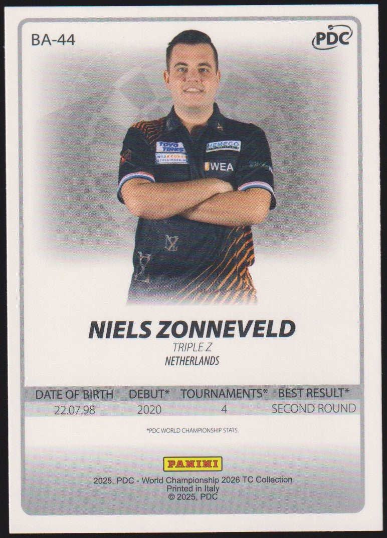 Panini PDC World Championship 2026 NIELS ZONNEVELD "TRIPLE Z" Refractor Parallel – Bild 2