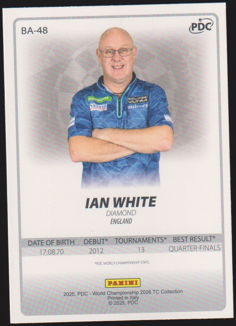 Panini PDC World Championship 2026 IAN WHITE "DIAMOND" Refractor Parallel – Bild 2