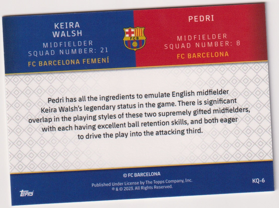 Topps Chrome 2023-24 FC Barcelona Chrome Pedri & Walsh Parallel Rare – Bild 2