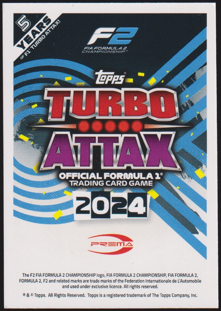 Topps Turbo Attax 2024 Oliver Bearman Prema Racing Academy Parallel Rare Nr. 268 – Bild 2