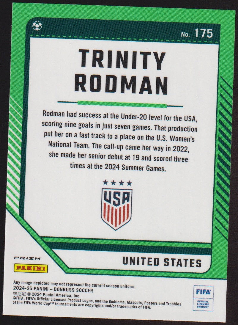 Panini 2024-25 - Donruss Soccer Trinity Rodman United States Parallel Refractor – Bild 2