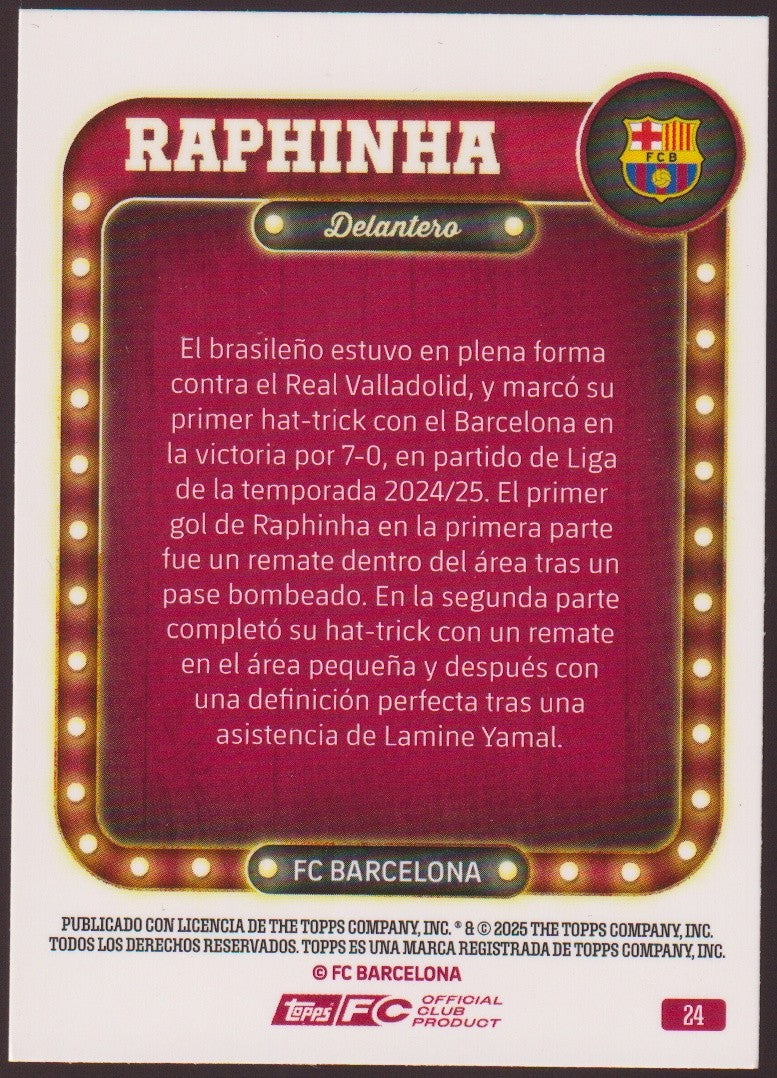 Topps 2024-25 Raphinha FC Barcelona Parallel 36/350 Rare – Bild 2