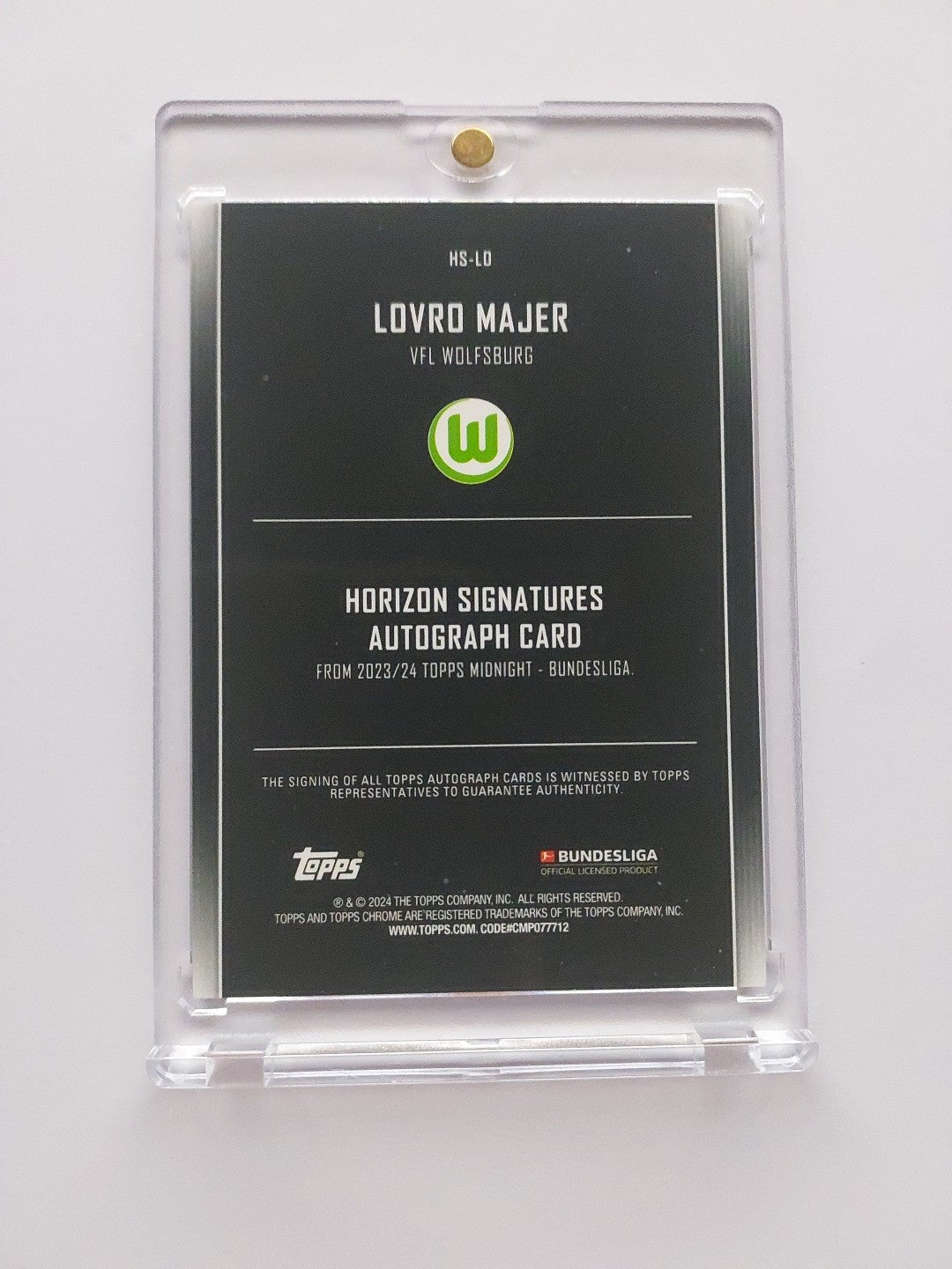 Topps Midnight Bundesliga 2023-24 Lovro Majer Wolfsburg Auto Nummeriert 31/99 – Bild 2