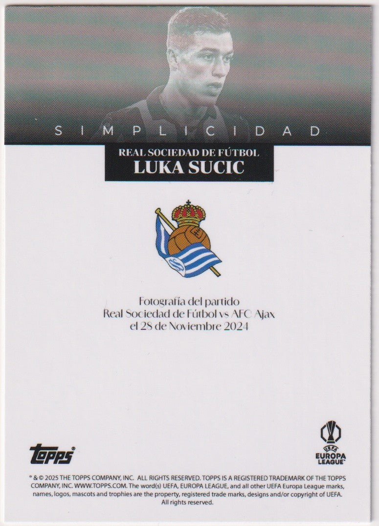 Topps UEFA Europa League 2024-25 Luka Susic Real Sociedad de Fútbol Parallel – Bild 2