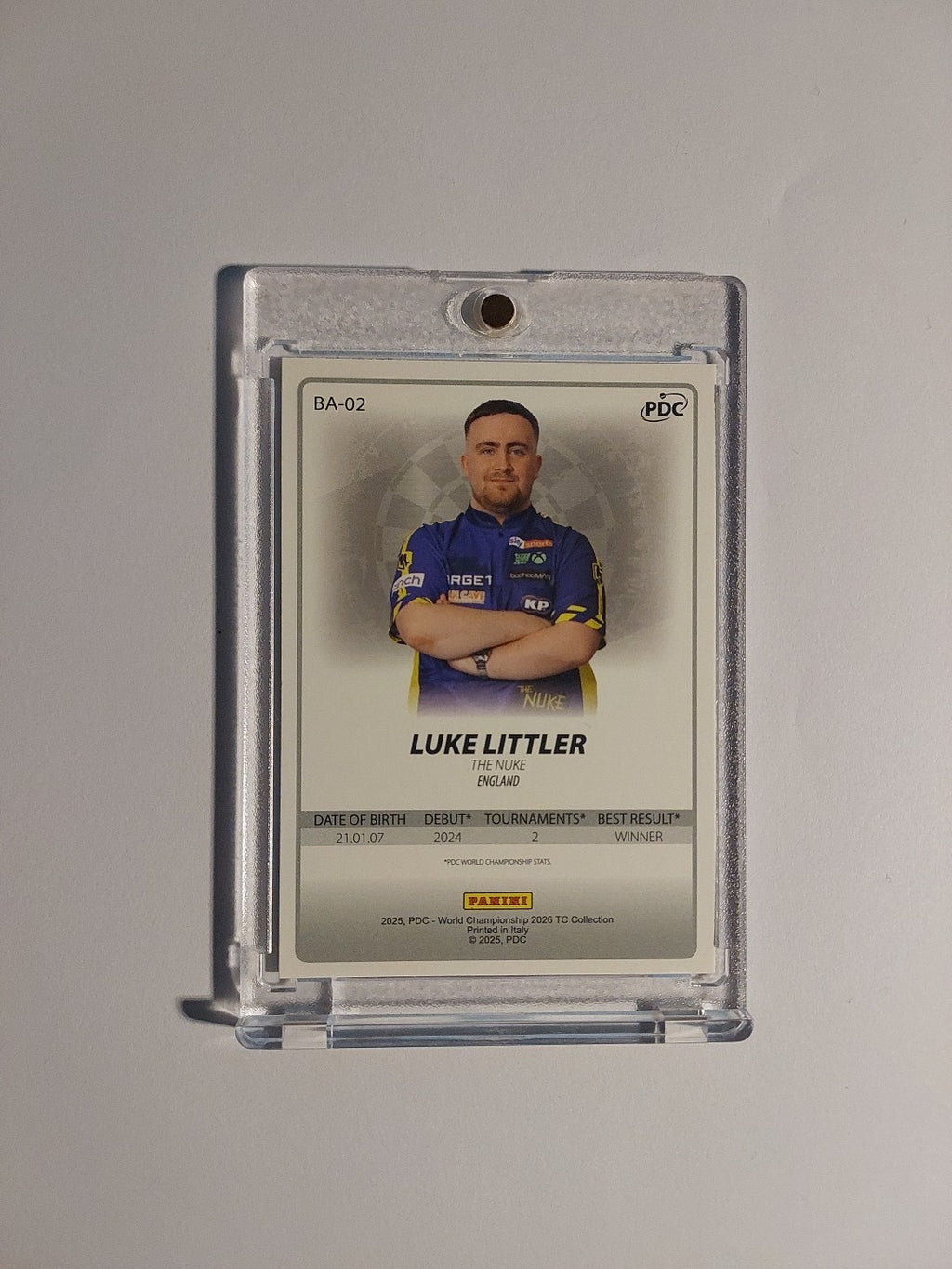 Panini PDC World Championship 2026 Luke Littler Dart Parallel Refractor Rare Hit – Bild 2