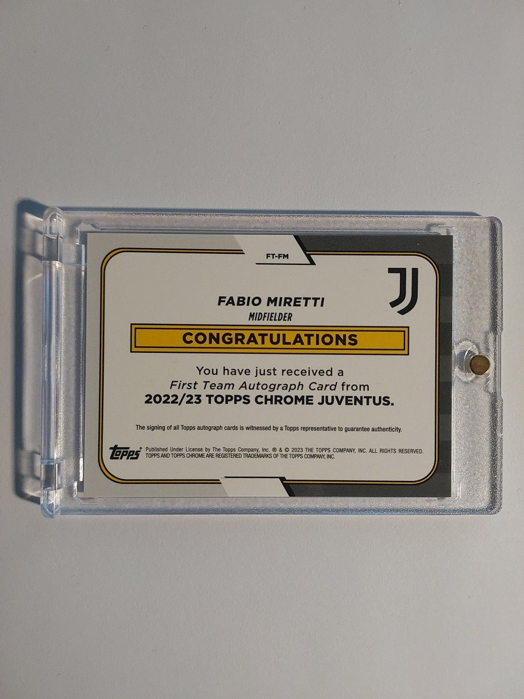 Topps Juventus Turin Chrome 2022-23 Fabio Miretti Auto Parallel Refractor Rare – Bild 2