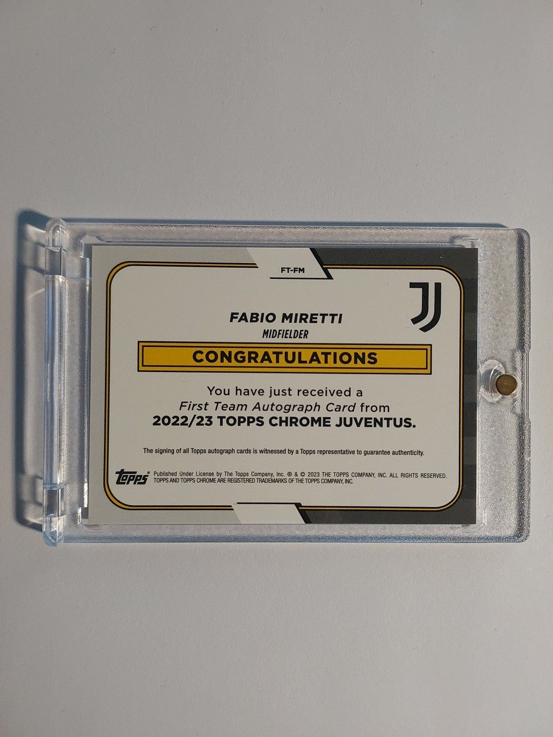 Topps Juventus Turin Chrome 2022-23 Fabio Miretti Auto Parallel Refractor Rare – Bild 2