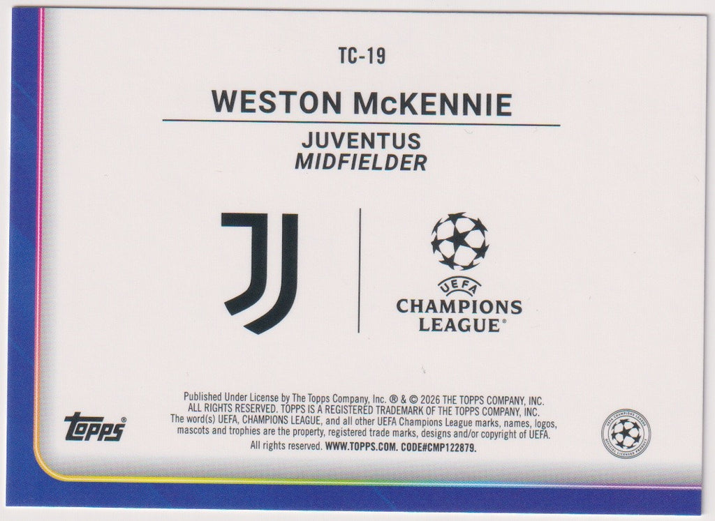 Topps Champions League 2024-25 Weston McKennie Juventus Trophy Chasers Parallel – Bild 2