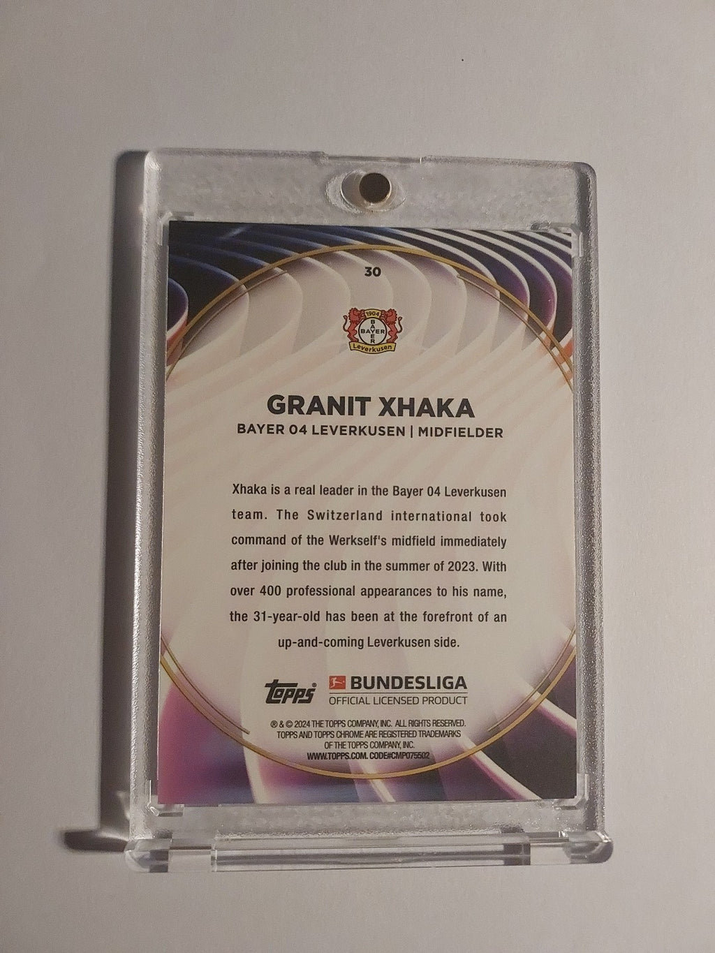 Topps 60 Jahre Bundesliga 2023-24 Granit Xhaka Bayer Leverkusen Parallel Rare – Bild 2