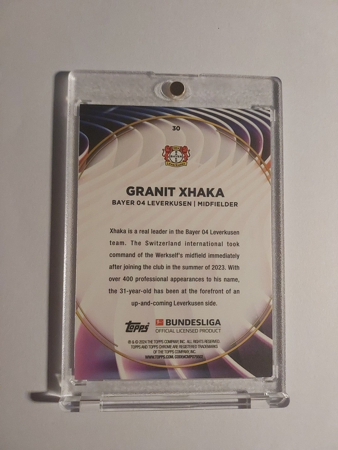 Topps 60 Jahre Bundesliga 2023-24 Granit Xhaka Bayer Leverkusen Parallel Rare – Bild 2