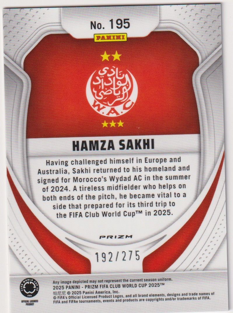 Panini Prizm 2024-25 Hamza Sakhi Rookie Wydad AC FIFA Club World Cup 2025™ – Bild 2