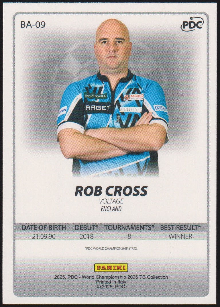 Panini PDC World Championship 2026 Rob Cross "VOLTAGE" Refractor Parallel – Bild 2