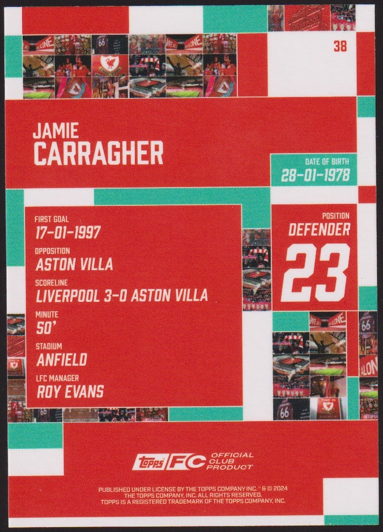 Topps Official 2023-24 Jamie Carragher Liverpool Football Club FC Parallel – Bild 2