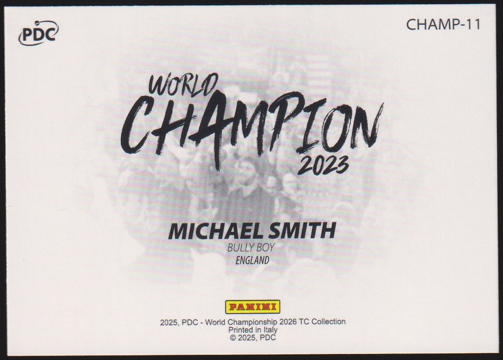 Panini PDC World Championship 2026 Michael Smith "Bully Boy" Refractor Parallel – Bild 2