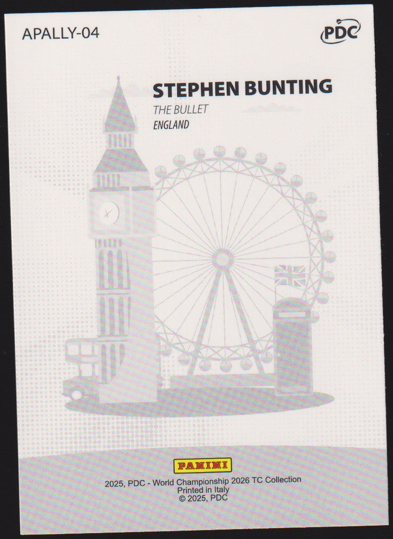 Panini PDC World Championship 2026 Stephen Bunting Refractor Parallel – Bild 2