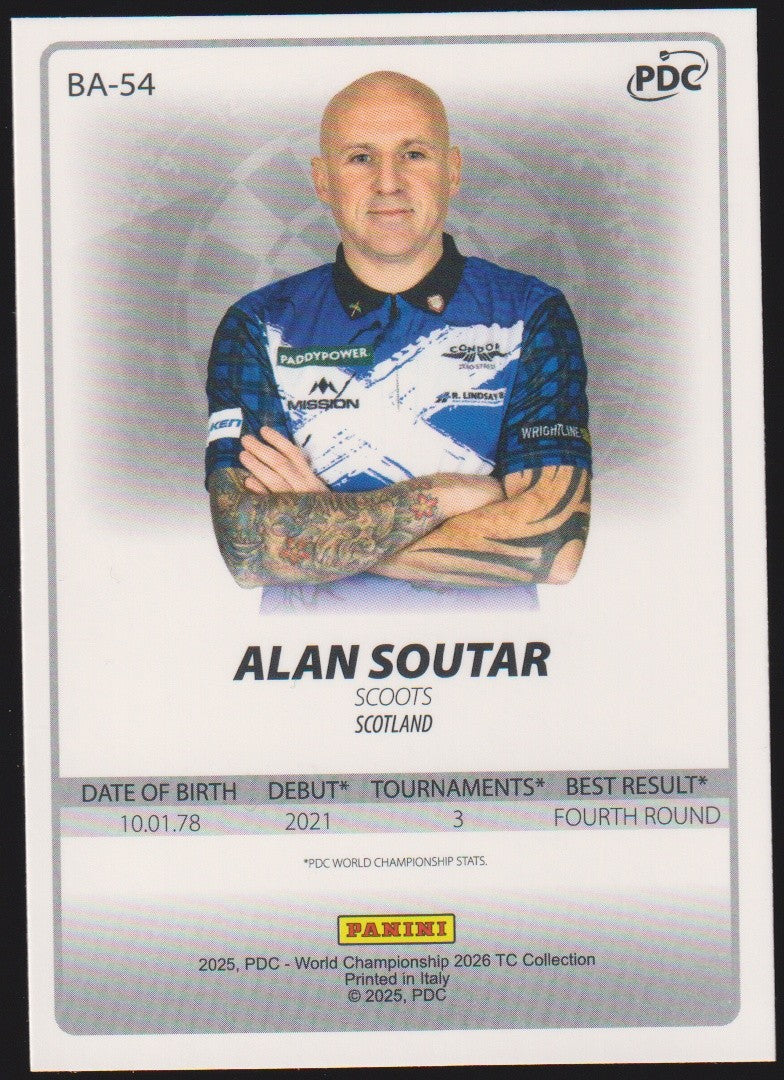 Panini PDC World Championship 2026 Alan Soutar "Scoots" Refractor Parallel – Bild 2