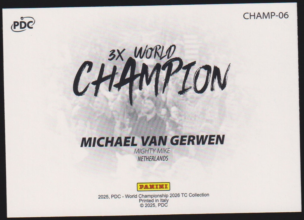 Panini PDC World Championship 2026 Michael Van Gerwen Refractor Parallel – Bild 2