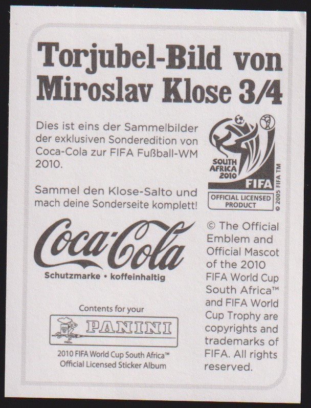 Panini World Cup 2010 Miroslav Klose Deutschland Vintage Parallel 3/4 – Bild 2