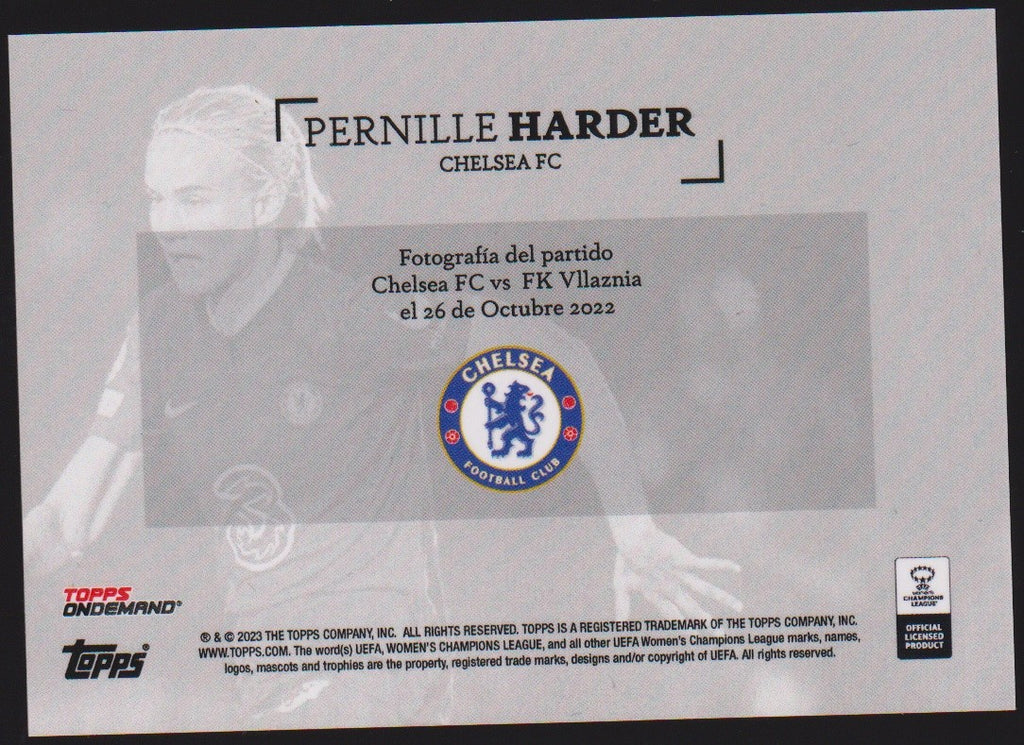 Topps 2022-23 Pernille Harder Chelsea FC UEFA Women's Champions League Parallel – Bild 2
